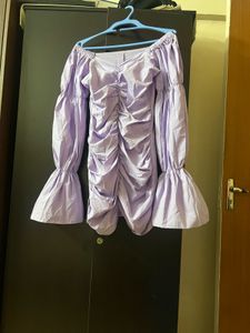 Purple Ruched Mini Dress