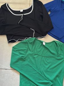 3 Pack Square Neck Long Sleeve Tops