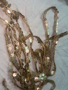 Golden Sequin Embellished lace