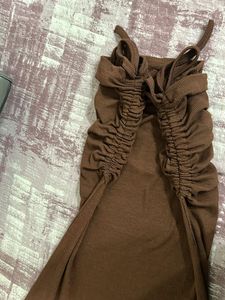 Brown Fitted Mini Dress
