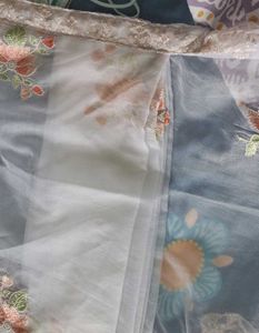 Elegant Floral Embroidered Saree