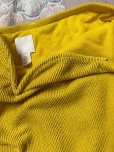 Bright Yellow Strapless Mini Dress