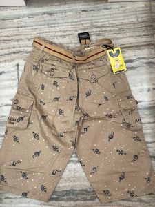 Boys' Printed Cargo Shorts with Belt