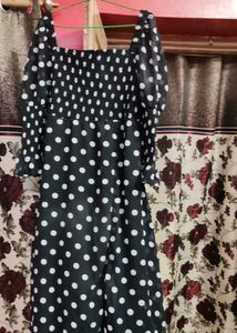 Chic Polka Dot Black Dress