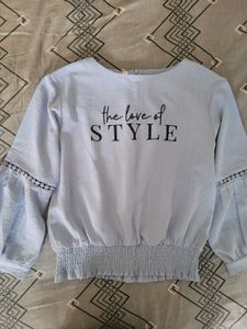 Light Blue "The Love of Style" Top