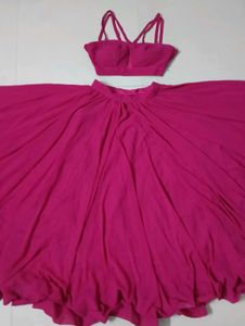 Hot Pink Flowy Lehenga choli Set