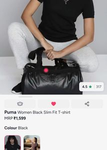 Puma Black Textured Tee