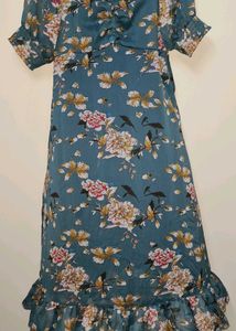 Floral Print Square Neck dress