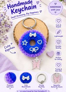 Cute Handmade Scrunchie Keychains ✨🦋