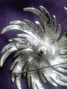 Elegant Silver Tone Brooch with Faux Pearl