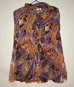 Patterned Button-Down Top