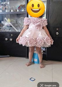 Girl's Pink Floral Party Dress