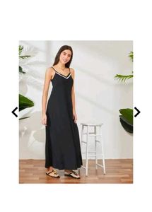 Black Maxi Dress with White Trim