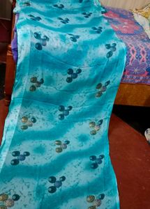Cyan Colour Saare For Women