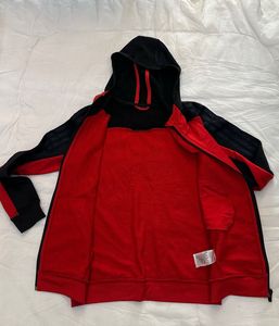 Adidas Red &amp; Black Zip-Up Hoodie