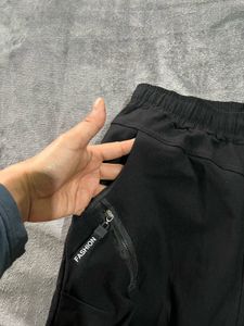 Black Graphic Print Pants