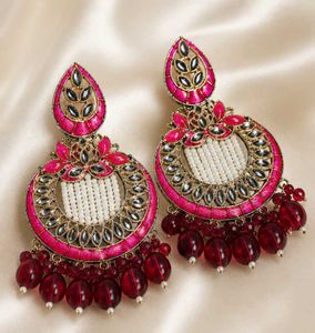 Exquisite Pink & Red Dangle Earrings