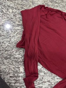 Maroon Long Sleeve Casual Top