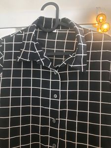 Casual Black &amp; White Checked Shirt