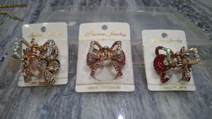 Set of 3 Rhinestone Hair Claw Clips