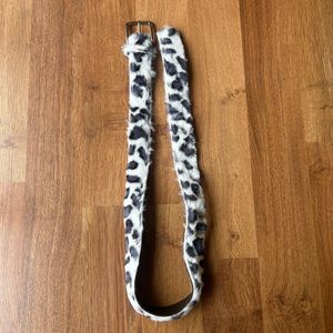 Faux Fur Leopard Print Belt