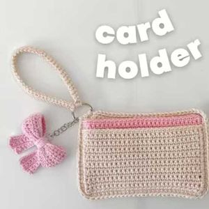 Crocheted Card Holder with Bow Charm