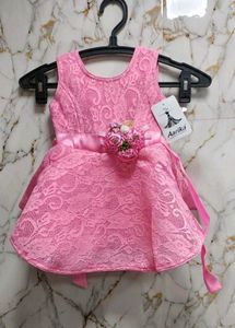 Aarika Pink Lace Fit &amp; Flare Dress