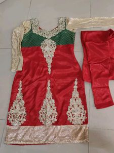 Red And Green Party Wear