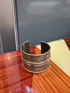 Vintage Floral Engraved Cuff Bracelet