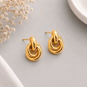 Chic Gold Double Hoop Earrings