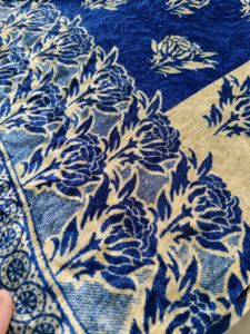 Straight Blue Velvet Kurta