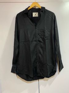 Men’s Black Satin Shirt