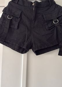 Black Cargo Shorts, Waist- 28