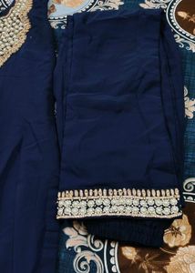 Elegant Navy Blue Embroidered Kurta Set