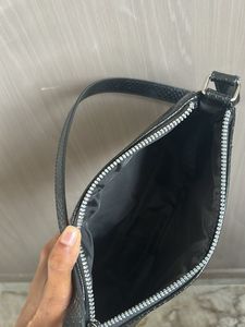 H&amp;M black baguette shoulder bag