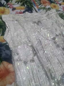 Elegant White Sequin Embellished Gown