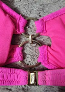 Hot Pink Bikini Top with Gold Hardware