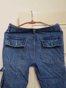 Blue Denim Cargo Jeans