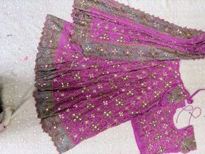 y2k Embellished Purple Lehenga Choli Set