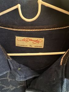 Ed Hardy - Navy Printed Polo T-Shirt