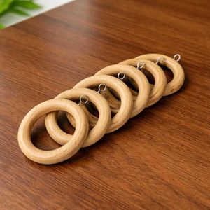 Wooden Curtain Rings with Hooks ( Pack of 18 )