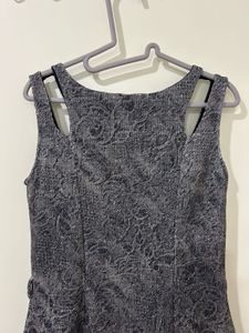 Latin Quarters- Sleeveless Textured Grey Dress