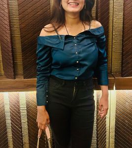 Stylish Teal Green Off-Shoulder Top