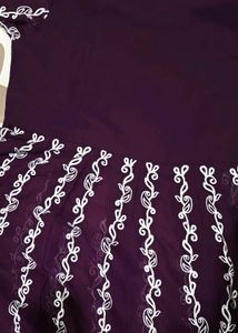 Purple colour embroidery design suit with dupatta
