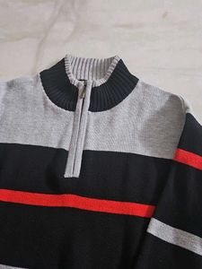 Striped Half-Zip Pullover