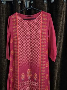 Elegant Pink Printed Kurta