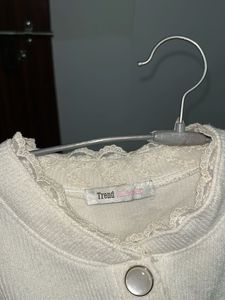White Buttoned Sweater