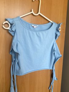 Cute Light Blue Crop Top