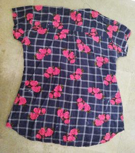 Cute Navy Blue Floral Tunic Top