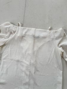 Off-Shoulder Button-Up Blouse